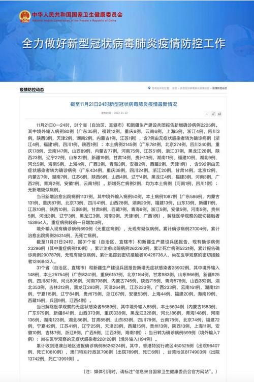 31省区市新增确诊11例均为境外输入(31省新增确诊21例 均为境外输入)