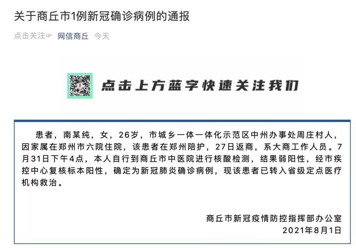  6地新增重症1例商丘市24例:商丘新增本土确诊名单