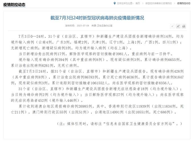 3地新增确诊6例均为境外输入_31省份新增4例确诊 均为境外输入